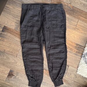 Caslon Black Linen Jogger Pants, Medium Petite